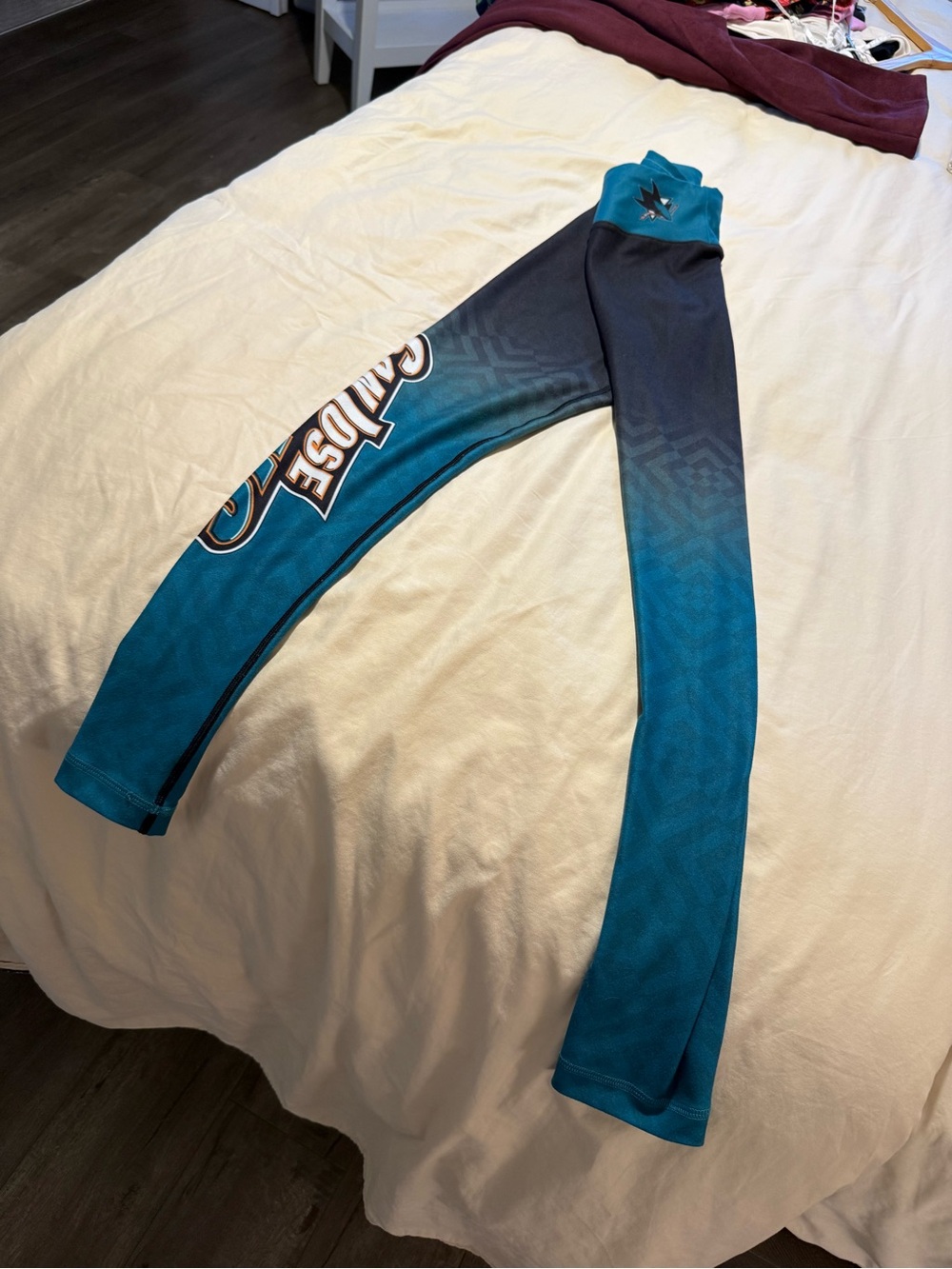 NHL Teal to Black Gradient Kids Leggings